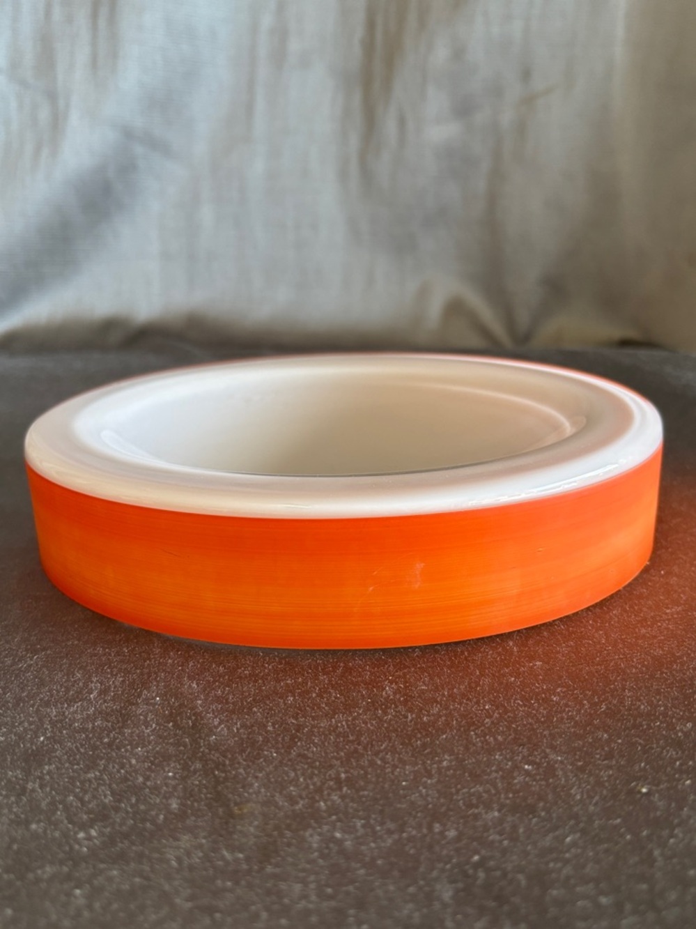 Mid Century Modern Orange and White Ceramic Serving Bowl